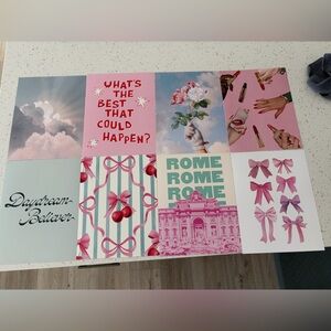 Pink and White Decorative Wall Art Set